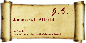 Janecskai Vitold névjegykártya